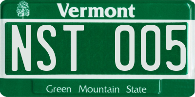 VT license plate NST005