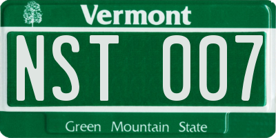 VT license plate NST007