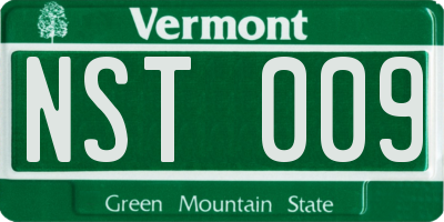 VT license plate NST009