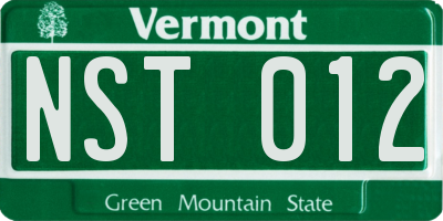 VT license plate NST012