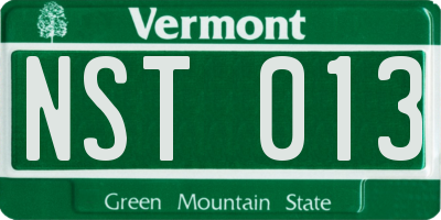 VT license plate NST013