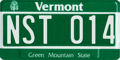 VT license plate NST014