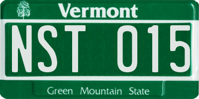 VT license plate NST015