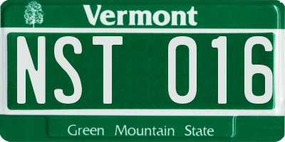 VT license plate NST016