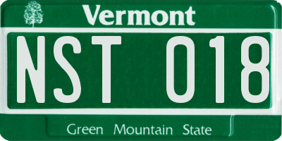 VT license plate NST018