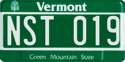VT license plate NST019