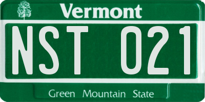 VT license plate NST021
