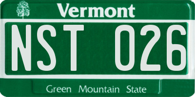 VT license plate NST026