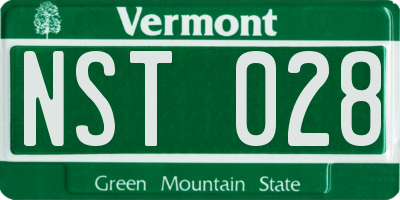 VT license plate NST028