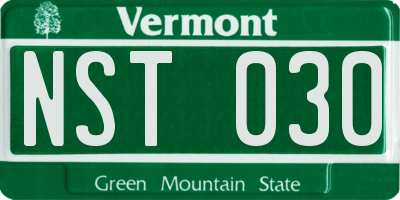 VT license plate NST030