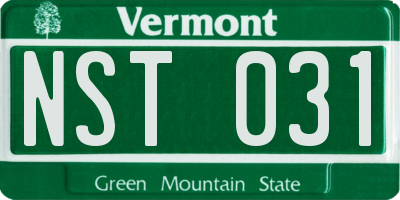 VT license plate NST031
