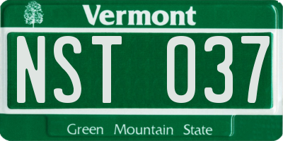 VT license plate NST037