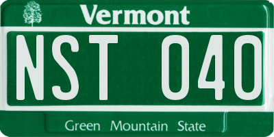 VT license plate NST040