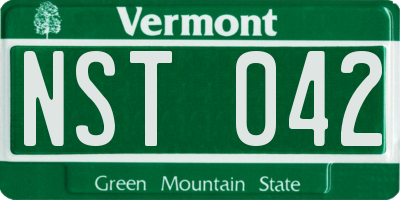 VT license plate NST042