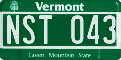 VT license plate NST043