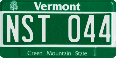 VT license plate NST044