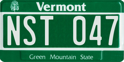 VT license plate NST047