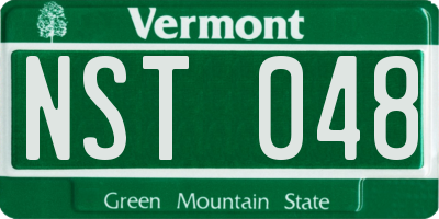 VT license plate NST048
