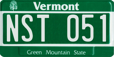 VT license plate NST051