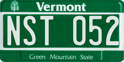 VT license plate NST052
