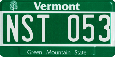 VT license plate NST053