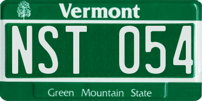 VT license plate NST054