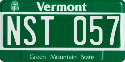 VT license plate NST057