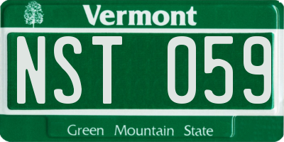 VT license plate NST059