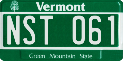 VT license plate NST061