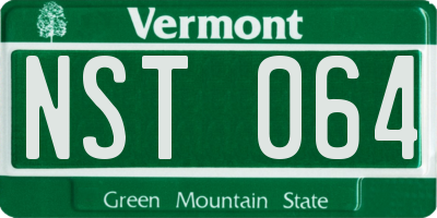 VT license plate NST064