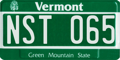 VT license plate NST065