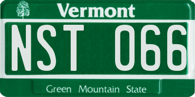 VT license plate NST066