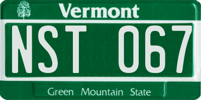 VT license plate NST067