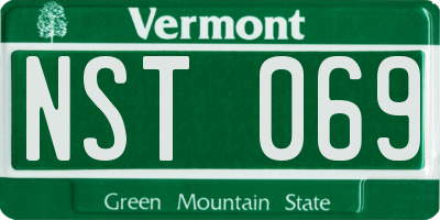 VT license plate NST069