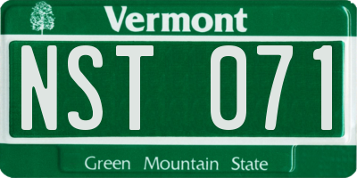 VT license plate NST071