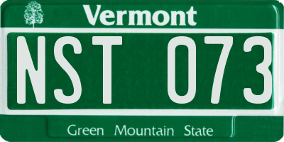 VT license plate NST073