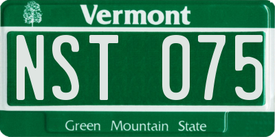 VT license plate NST075