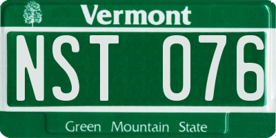 VT license plate NST076