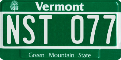 VT license plate NST077