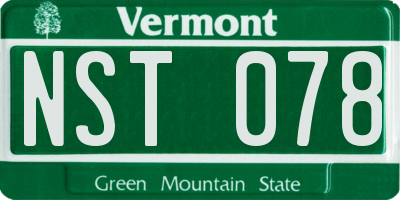 VT license plate NST078