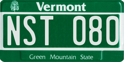 VT license plate NST080