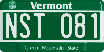 VT license plate NST081