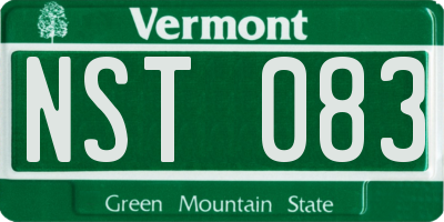 VT license plate NST083