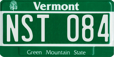 VT license plate NST084