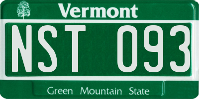 VT license plate NST093