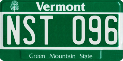 VT license plate NST096