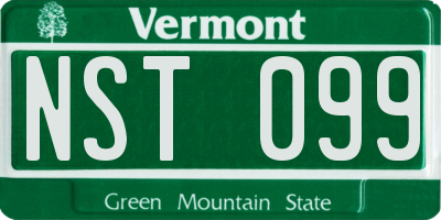 VT license plate NST099