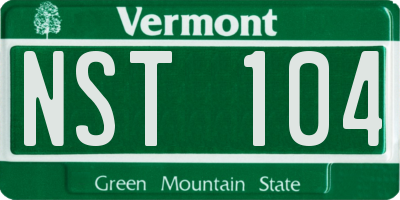 VT license plate NST104