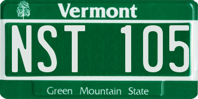 VT license plate NST105