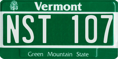 VT license plate NST107